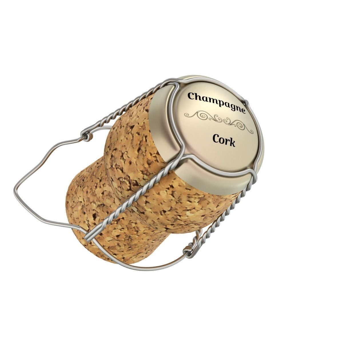 Champagne Cork 3D model_10