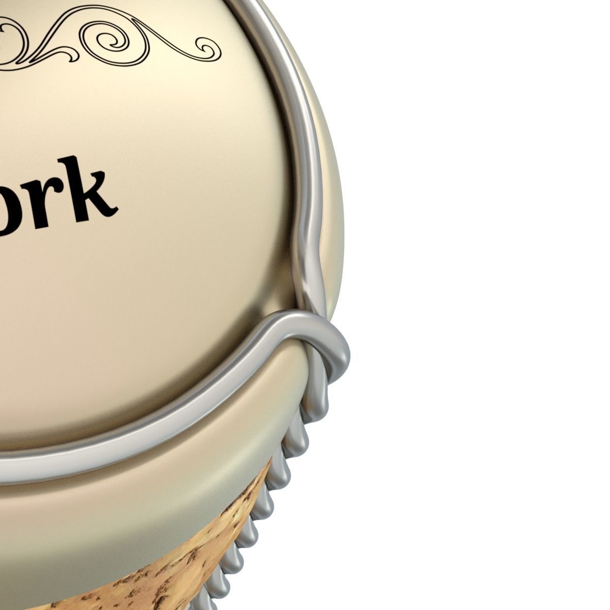 Champagne Cork 3D model_3