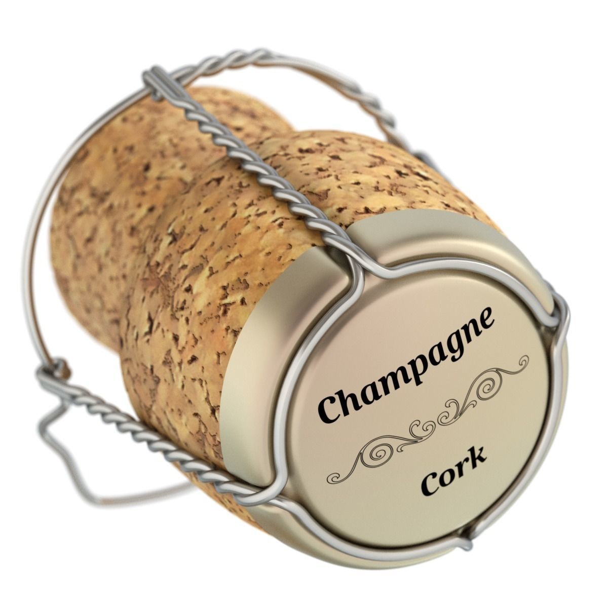 Champagne Cork 3D model_1