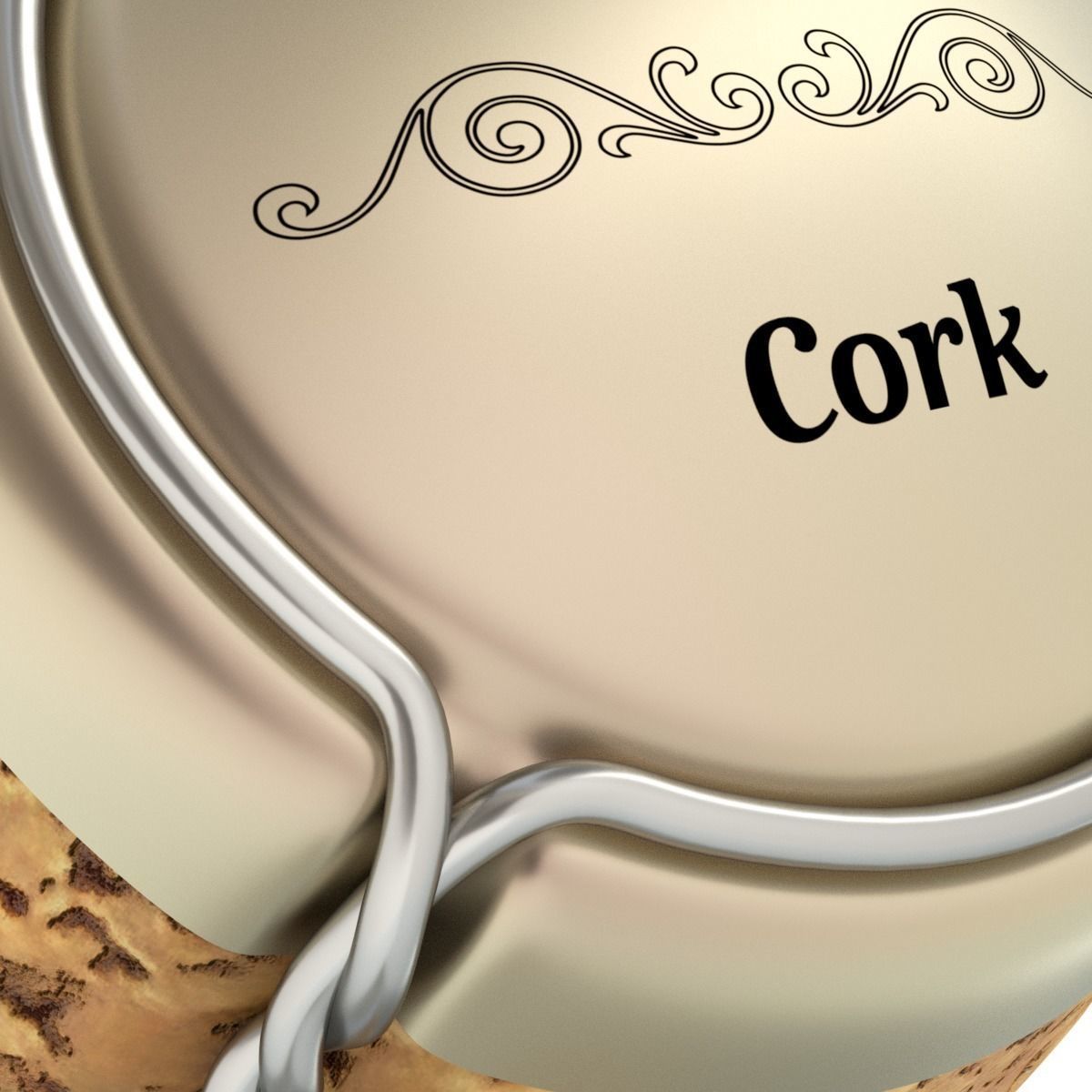 Champagne Cork 3D model_9