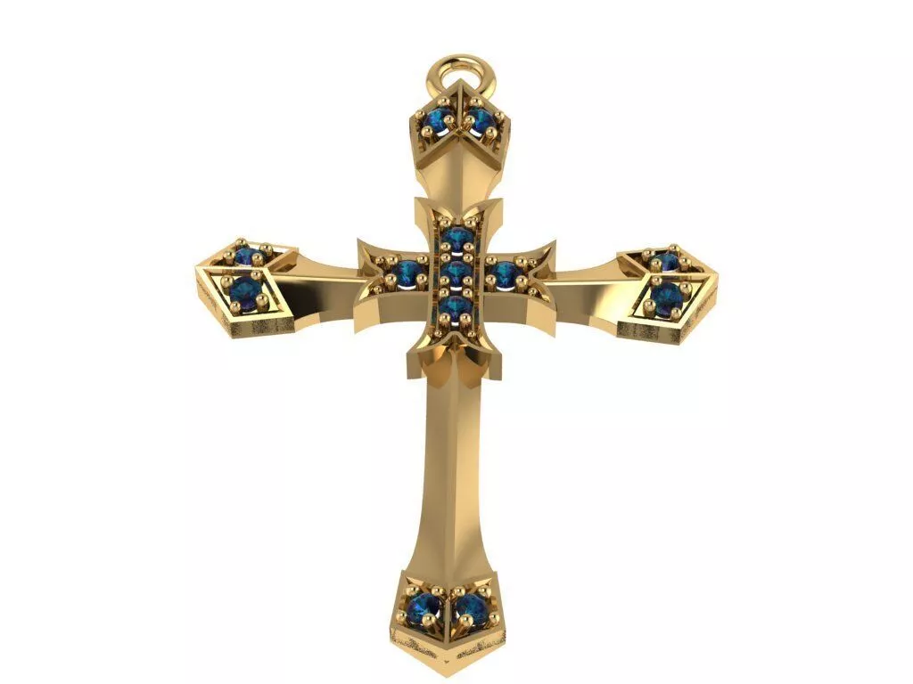 Luxury Jesus Crucifix Cross Pendant with Ribbon 3D print model