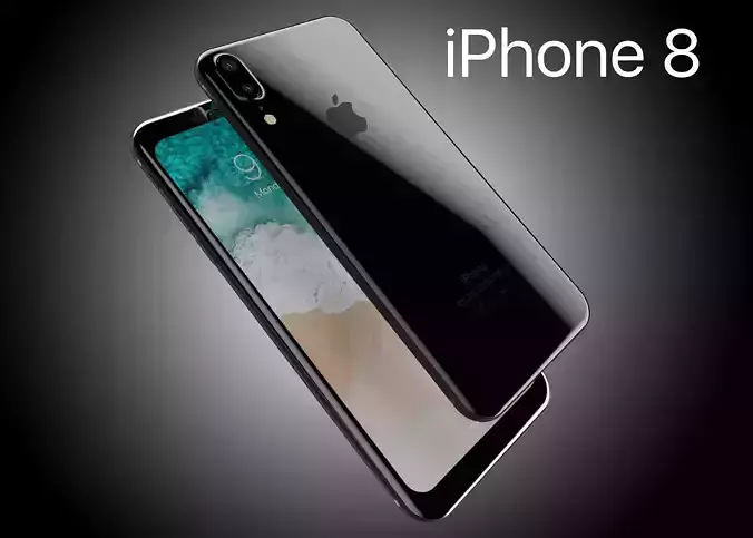 Apple iPhone8 2017 Rounded edges Leak All Colors Low-poly 3D model