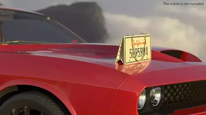 Vintage California Car License Plate Bag 3D model 2
