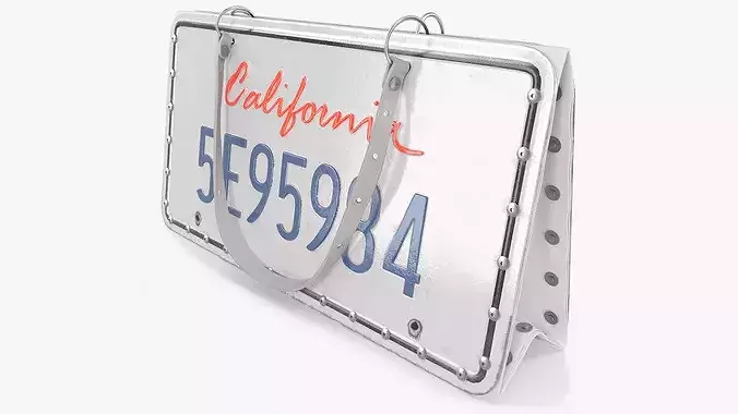 Vintage California Car License Plate Bag 3D model