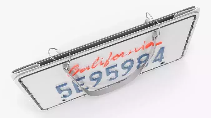 Vintage California Car License Plate Bag 3D model 4