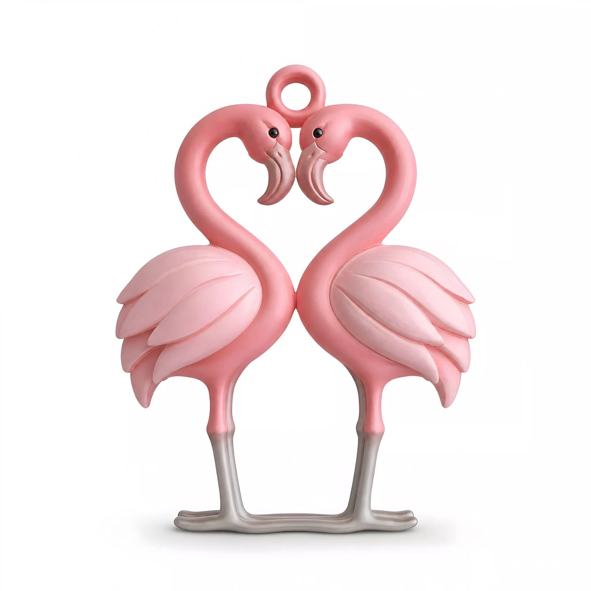 Flamingo Heart 3D Printable Pendant 3D print model