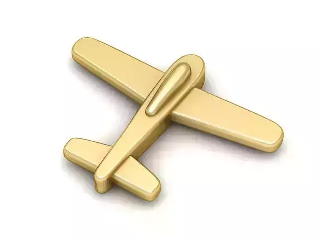 Pendant gold airplane