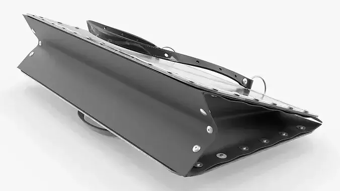 Handmade Car License Plate Bag Black 3D model 5