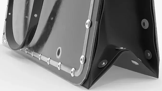 Handmade Car License Plate Bag Black 3D model 7