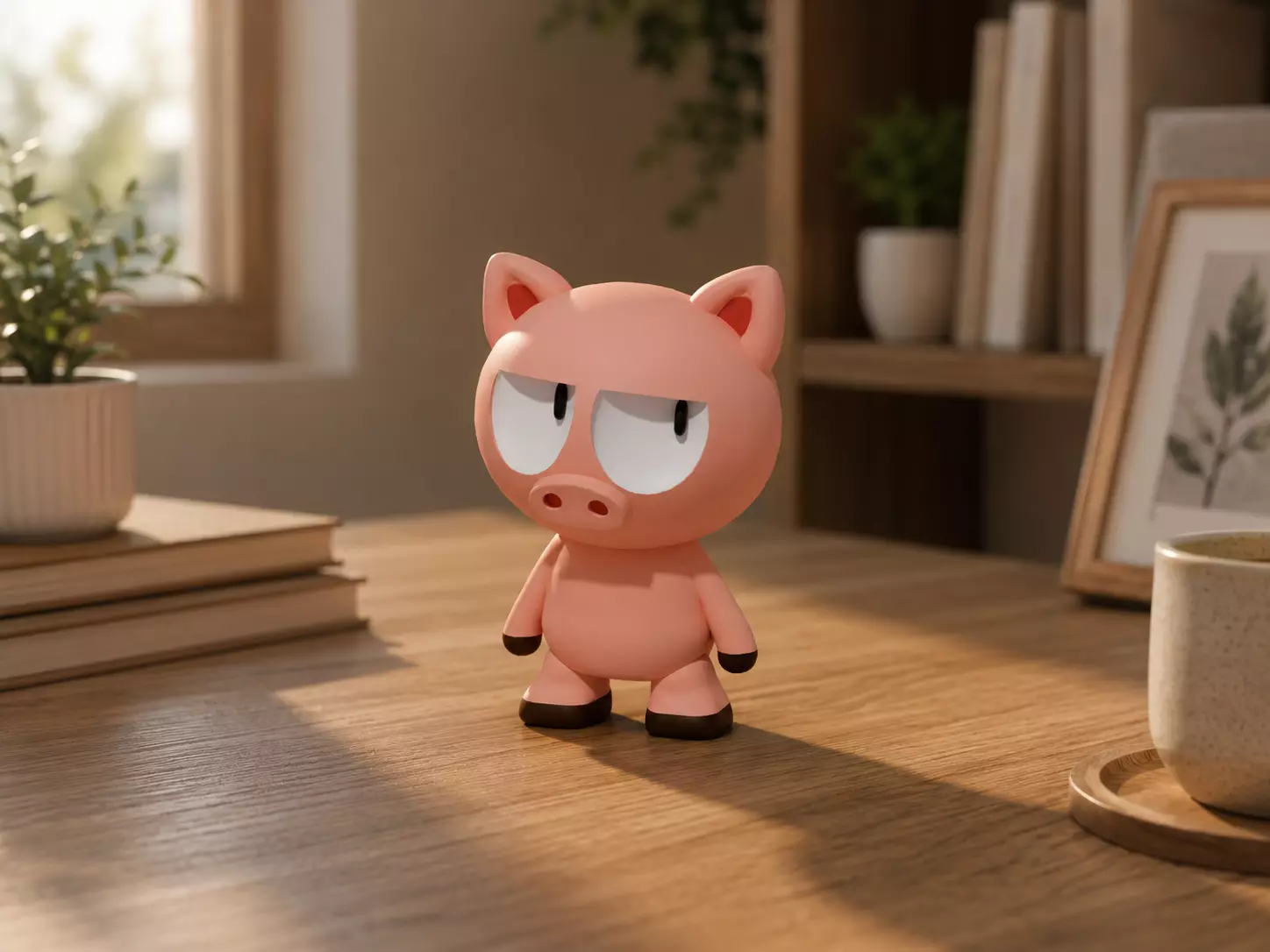 Cute Stylized Cartoon Pig 3D Printable Figure 3D print model