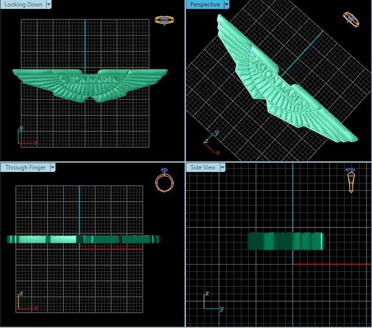 Trinket aston martin emblem 3D print model_2