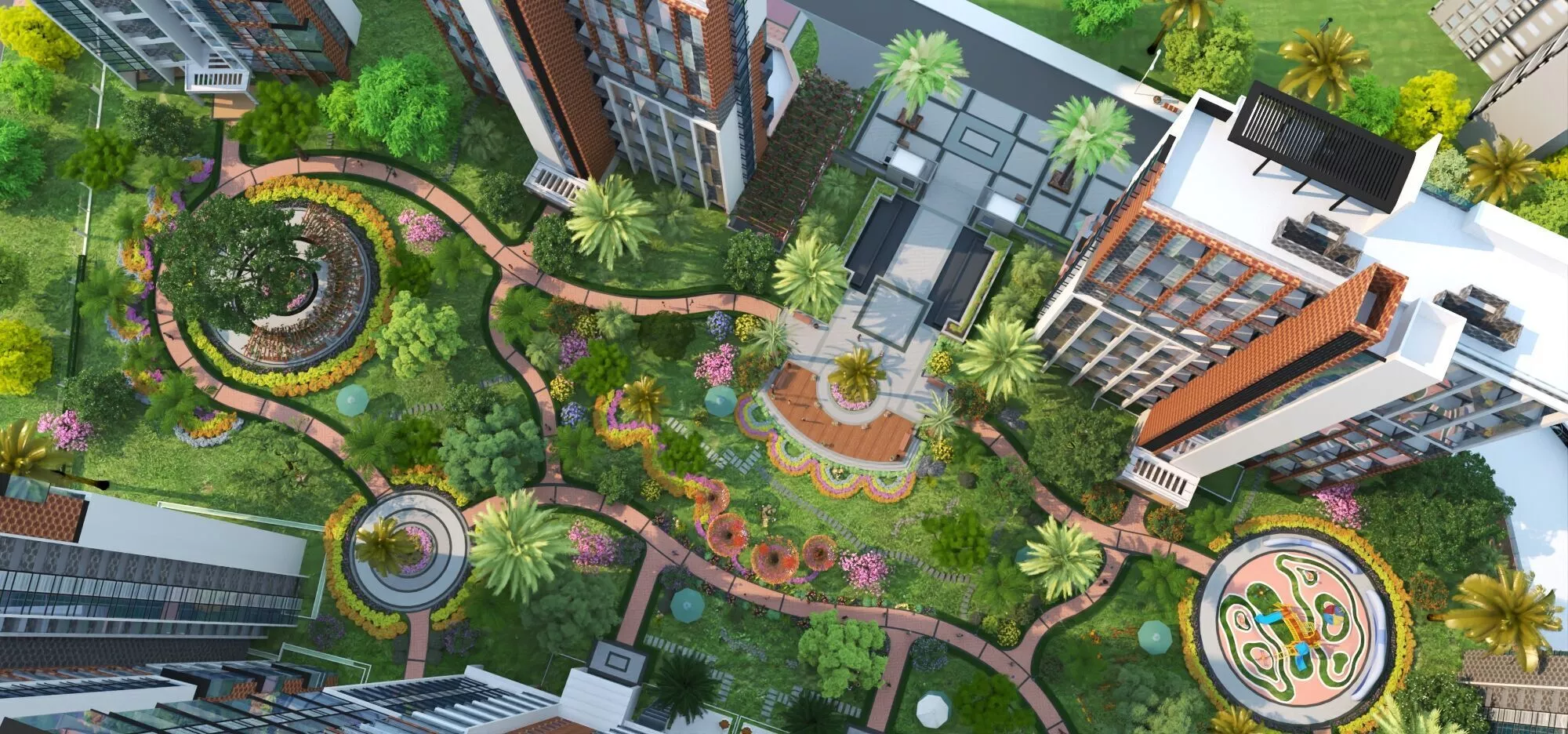 Modern Residential Garden Landscape Plants Botanical Pack 3D model