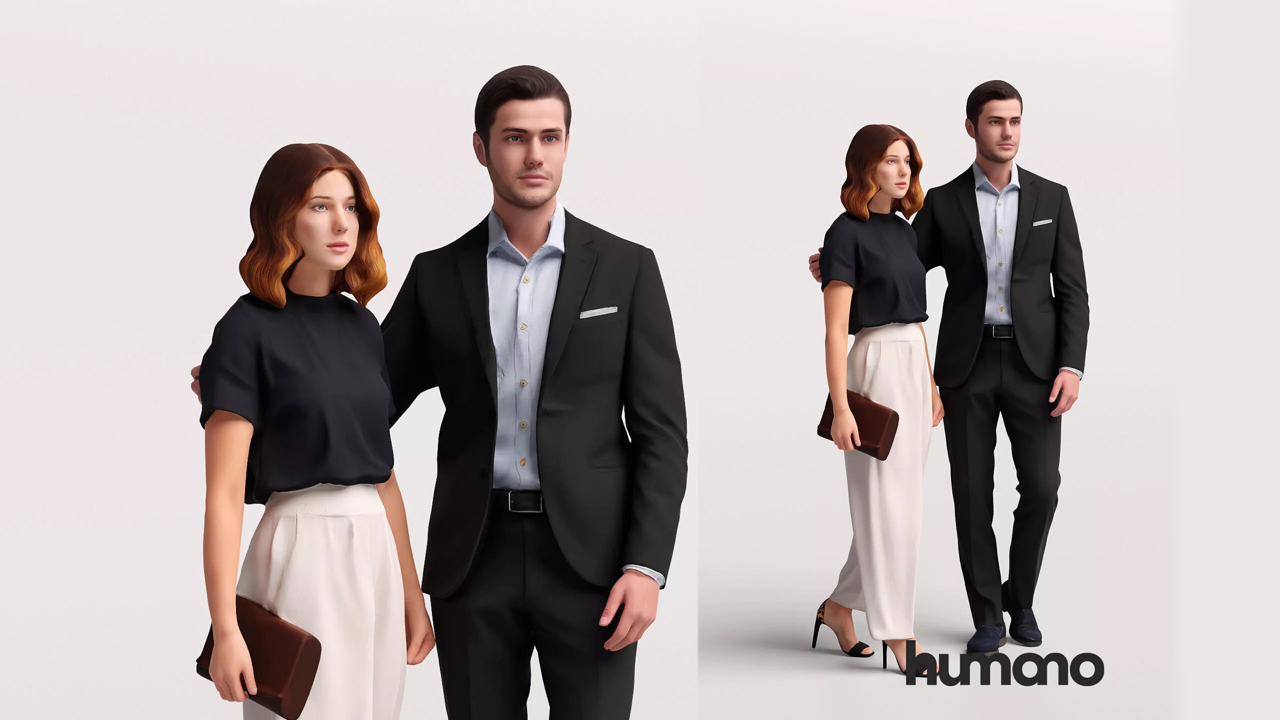Humano Elegant Couple standing together - 2614-009-010 3D model