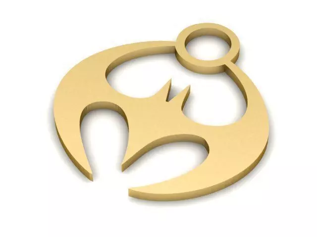 Trinket gold bat symbol 3D print model