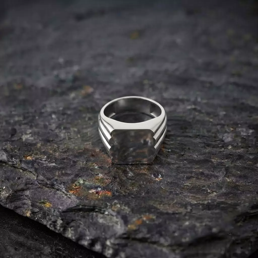 Jewelry Signet Ring v23 M Size 3D print model