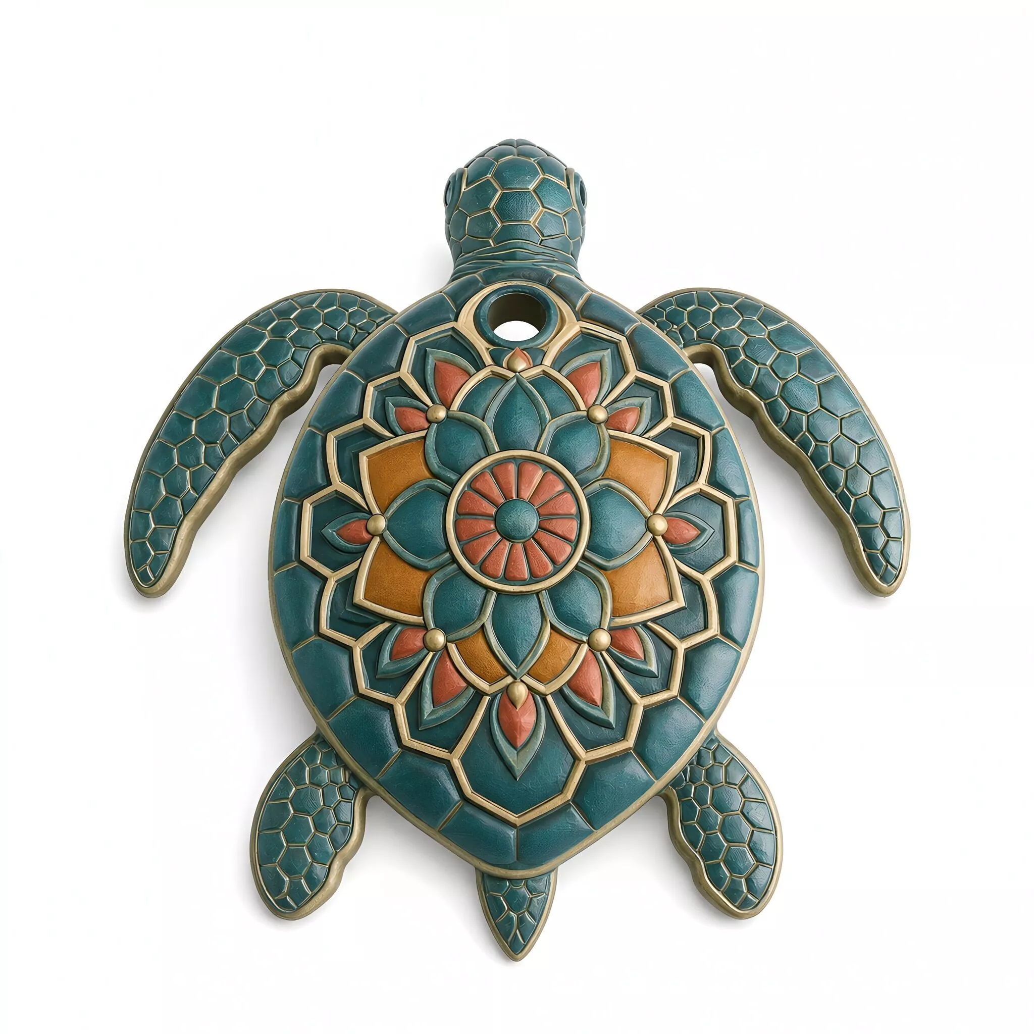 Sea Turtle Mandala 3D Printable Pendant 3D print model