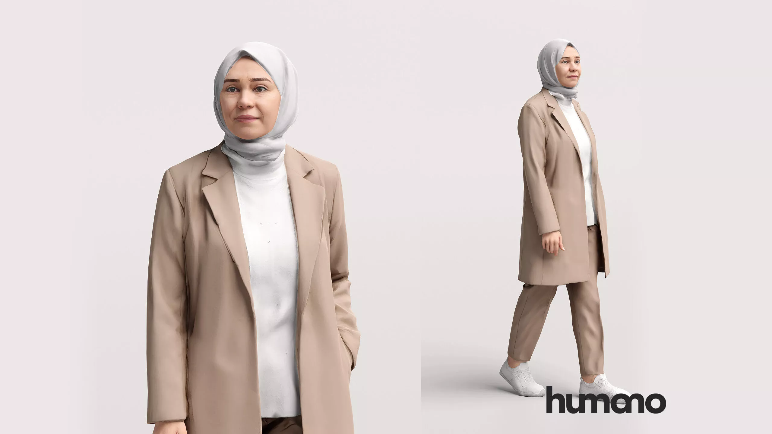 Humano Modern Muslim Woman wearing a hijab - 2615-010 3D model