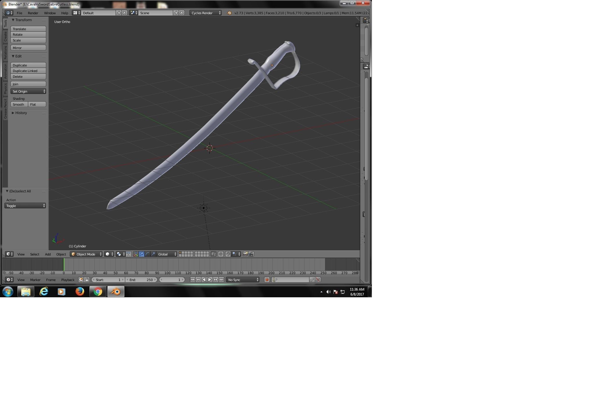 Light Cavalry Sabre British Short M1796 Historically Accurate Low-poly 3D model_2