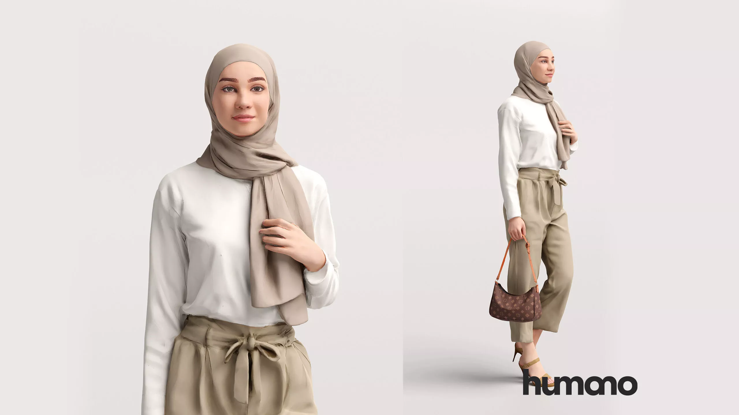 Humano Modern Muslim Woman wearing a hijab - 2615-009 3D model