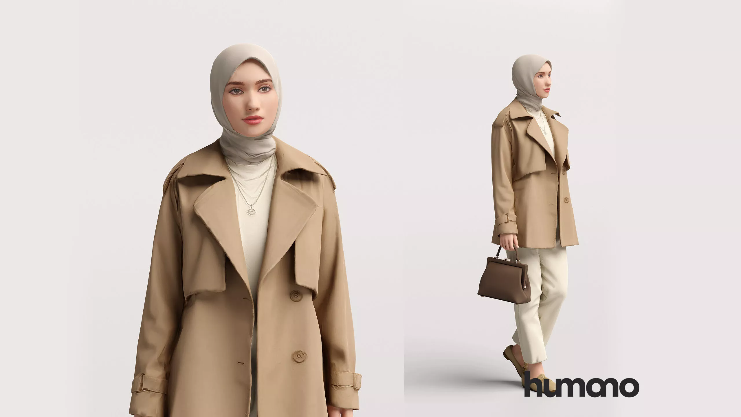 Humano Modern Muslim Woman wearing a hijab - 2615-006 3D model