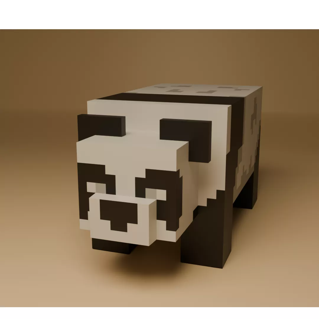 Minecraft Panda Cute Voxel Style 3D print model