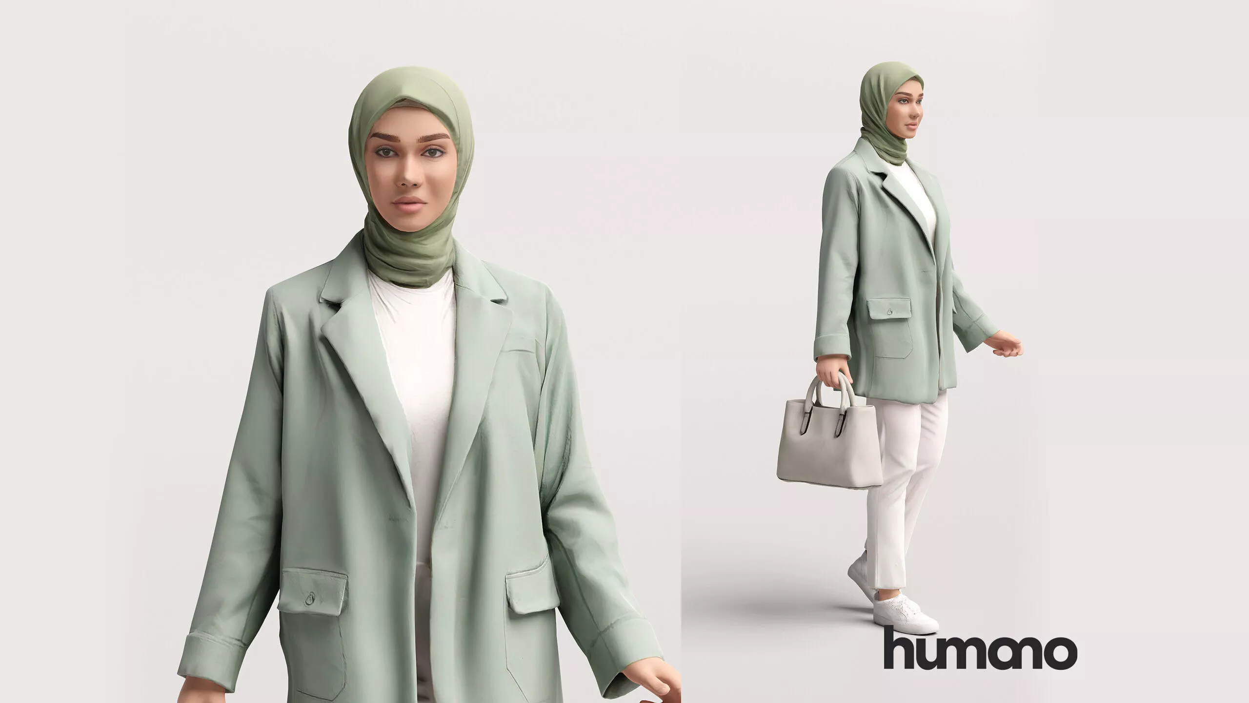 Humano Modern Muslim Woman wearing a hijab - 2615-001 3D model