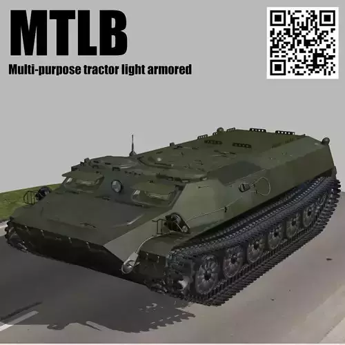 MTLB Russian multi-purpose tractor light armored Low-poly 3D model