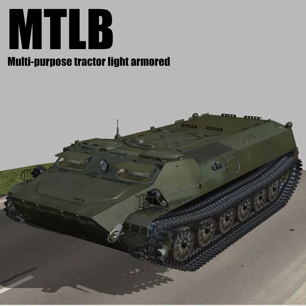 MTLB Russian multi-purpose tractor light armored Low-poly 3D model
