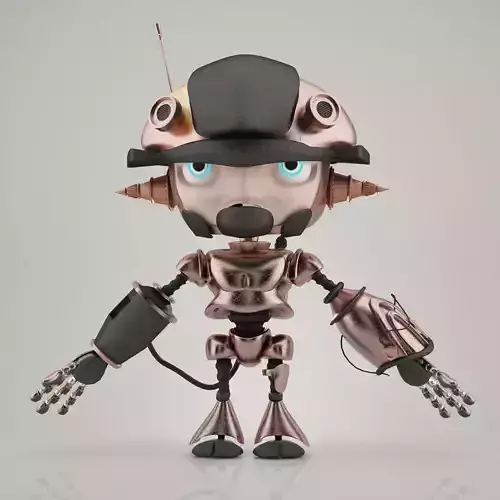 Mini Robot Concept Low-poly 3D model