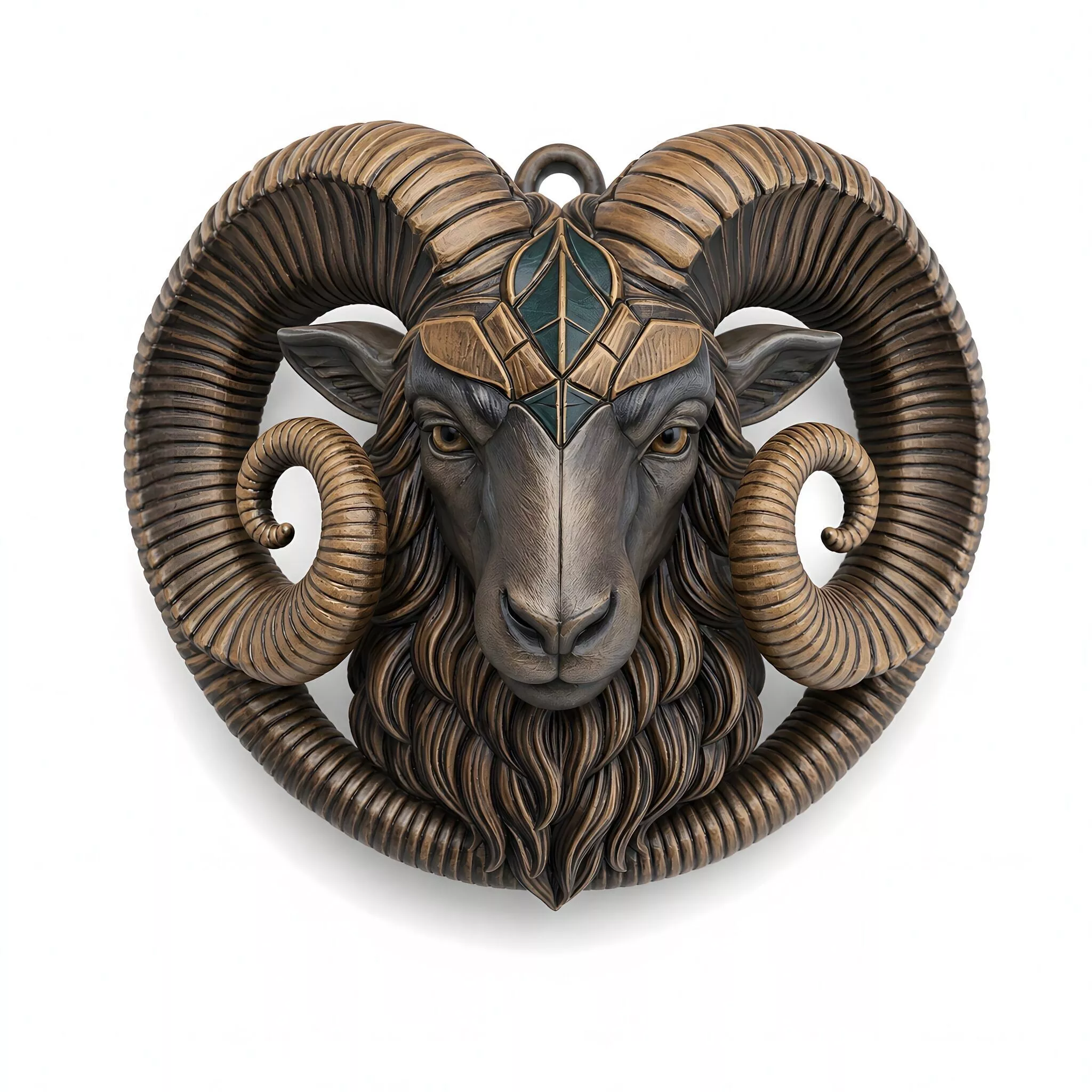 Spiral Ram 3D Printable Pendant 3D print model