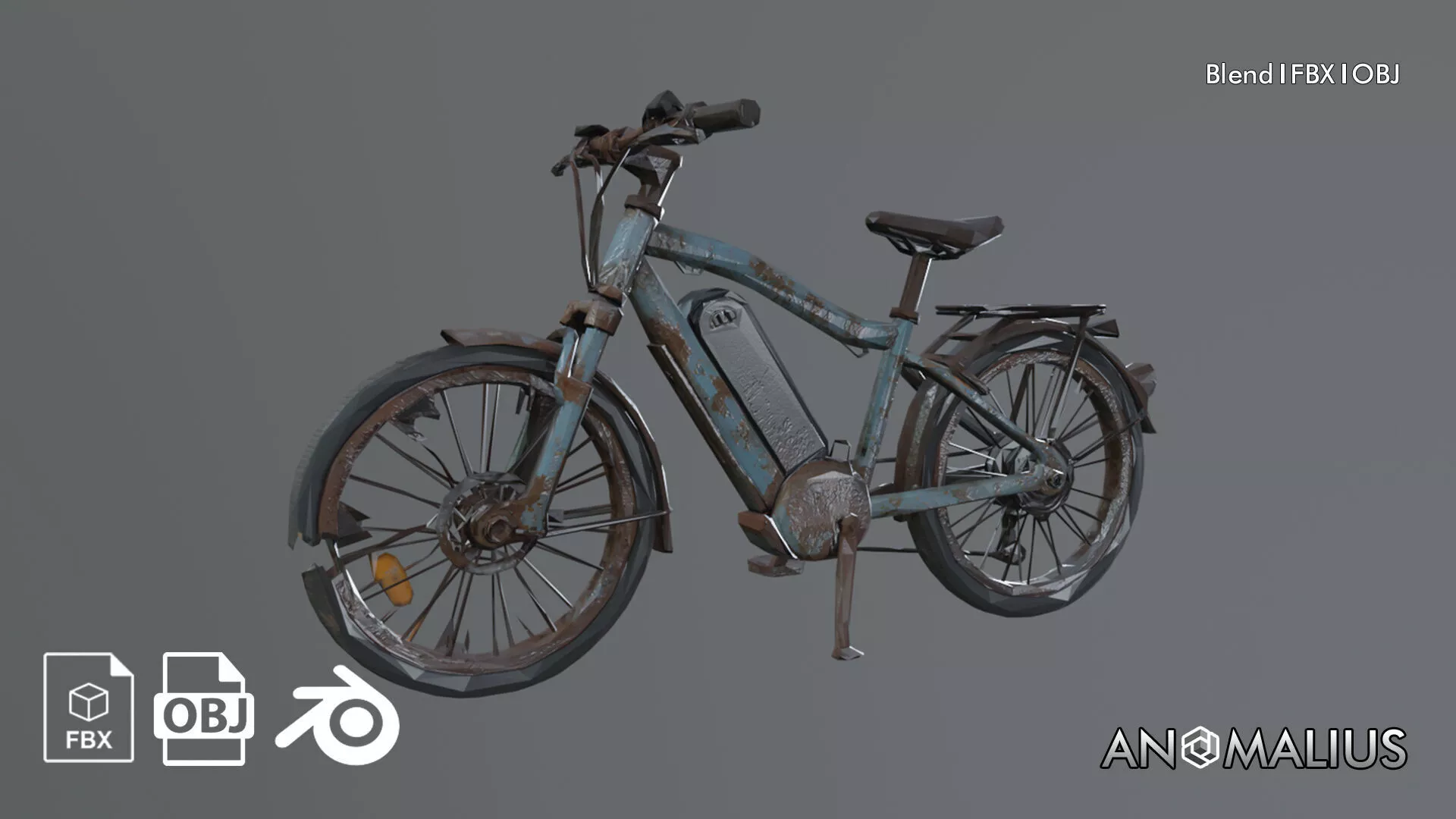 destroyed electric bike Free 3D model