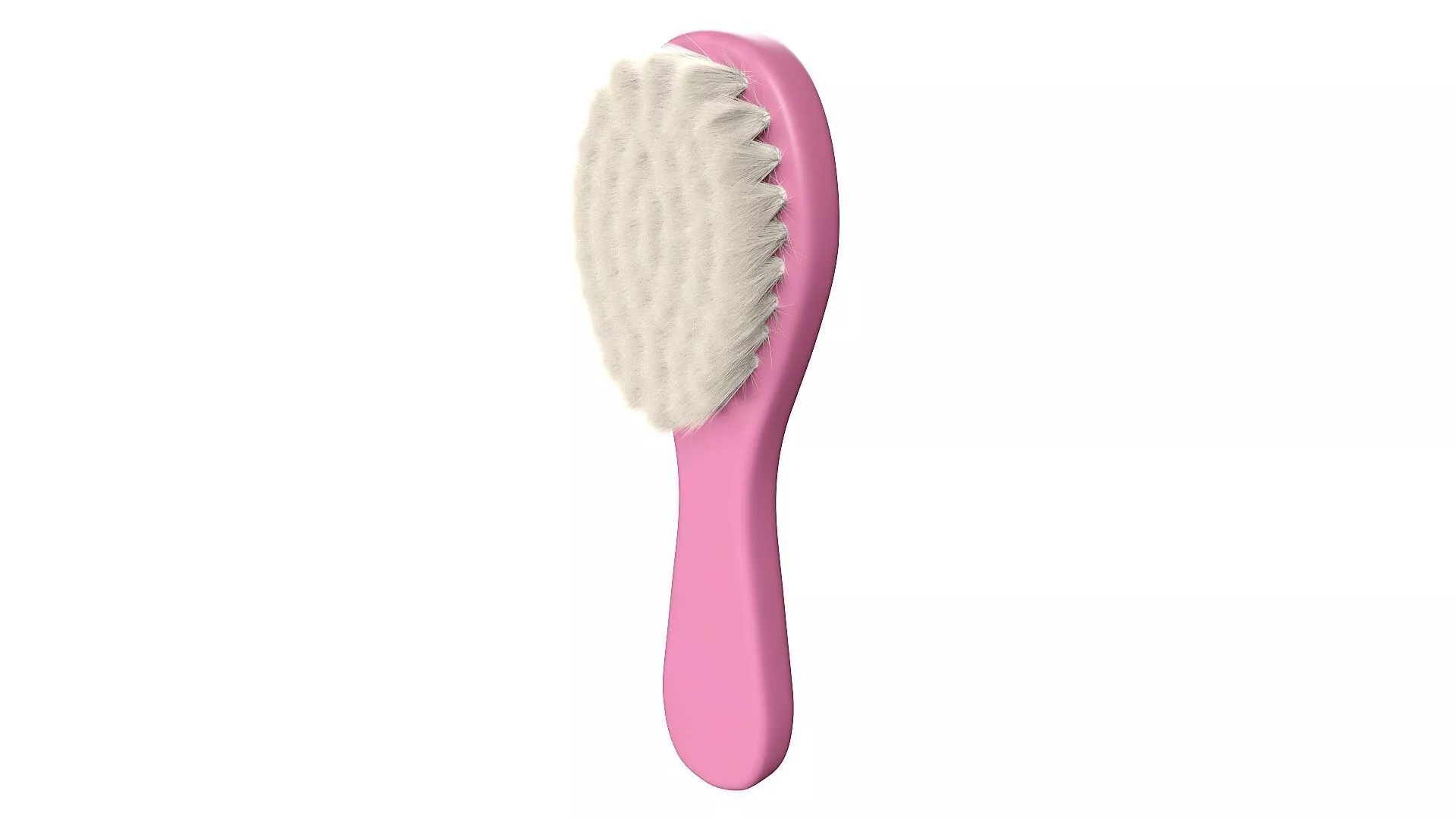 Gentle Baby Scalp Brush with Pink Handle Fur for Maya 3D model