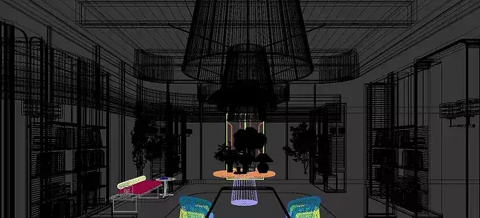 Restaurant Interior Design 3D model 4