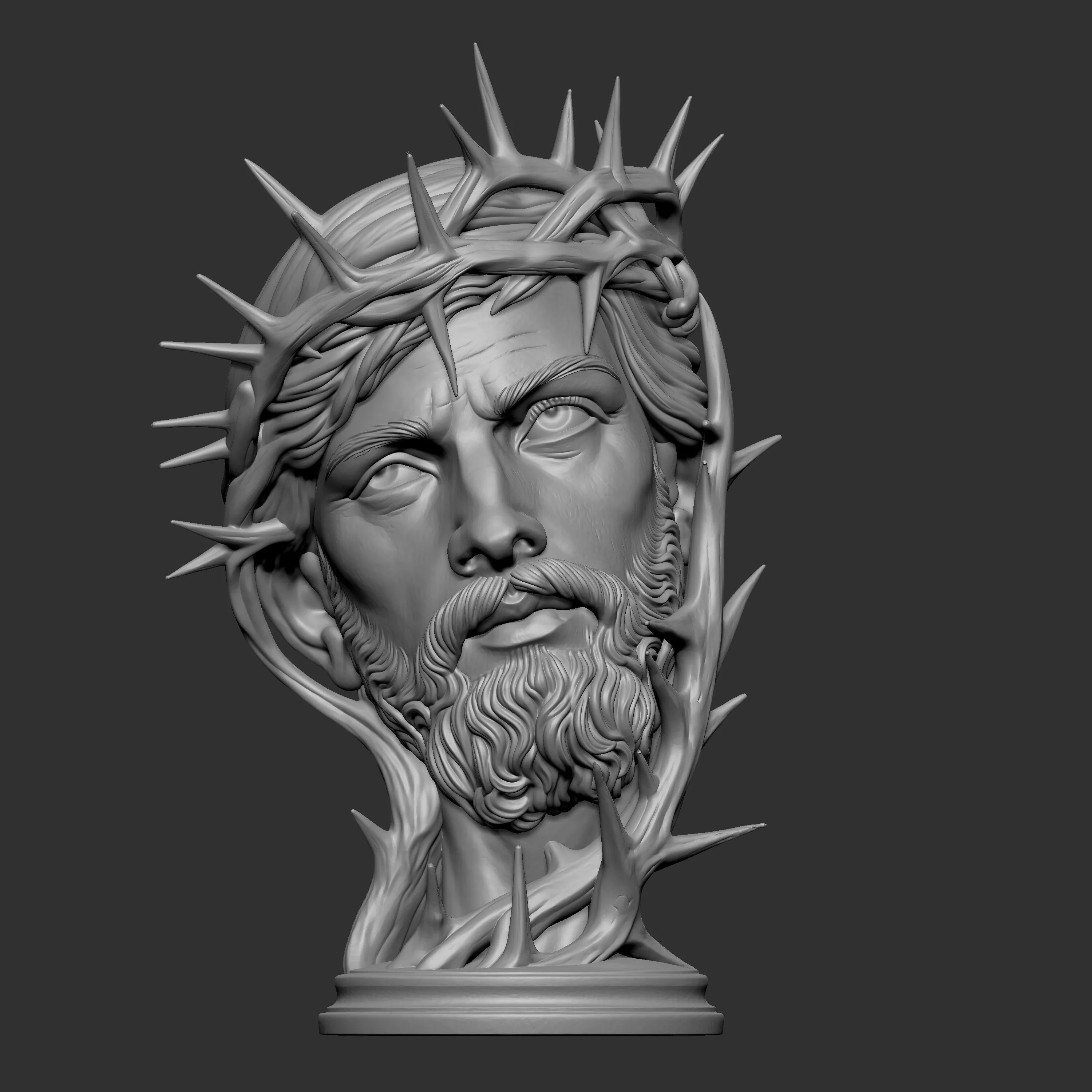 3D digital sculpture bust of Jesus Christ 3D print model