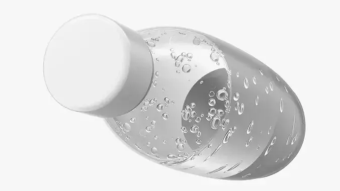 Bottle of Carbonated Water Filled White 3D model 7