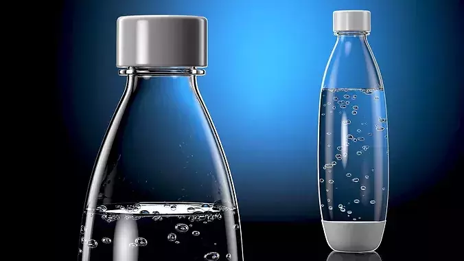 Bottle of Carbonated Water Filled White 3D model