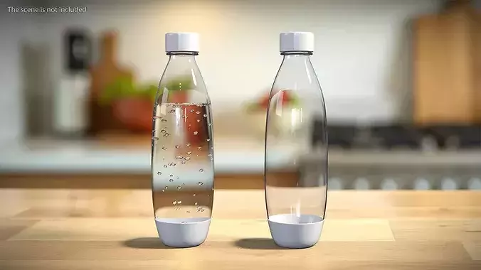 Bottle of Carbonated Water Filled White 3D model 2