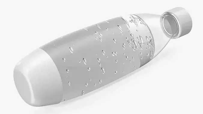 Bottle of Carbonated Water Filled White 3D model 6