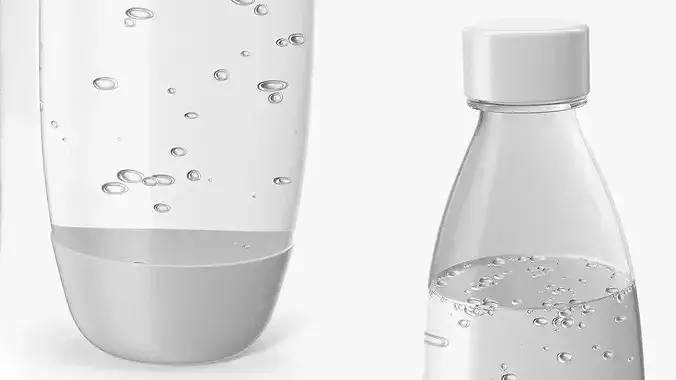 Bottle of Carbonated Water Filled White 3D model 5