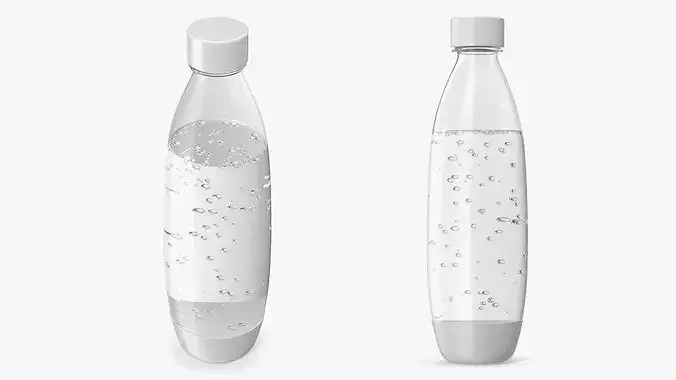 Bottle of Carbonated Water Filled White 3D model 4