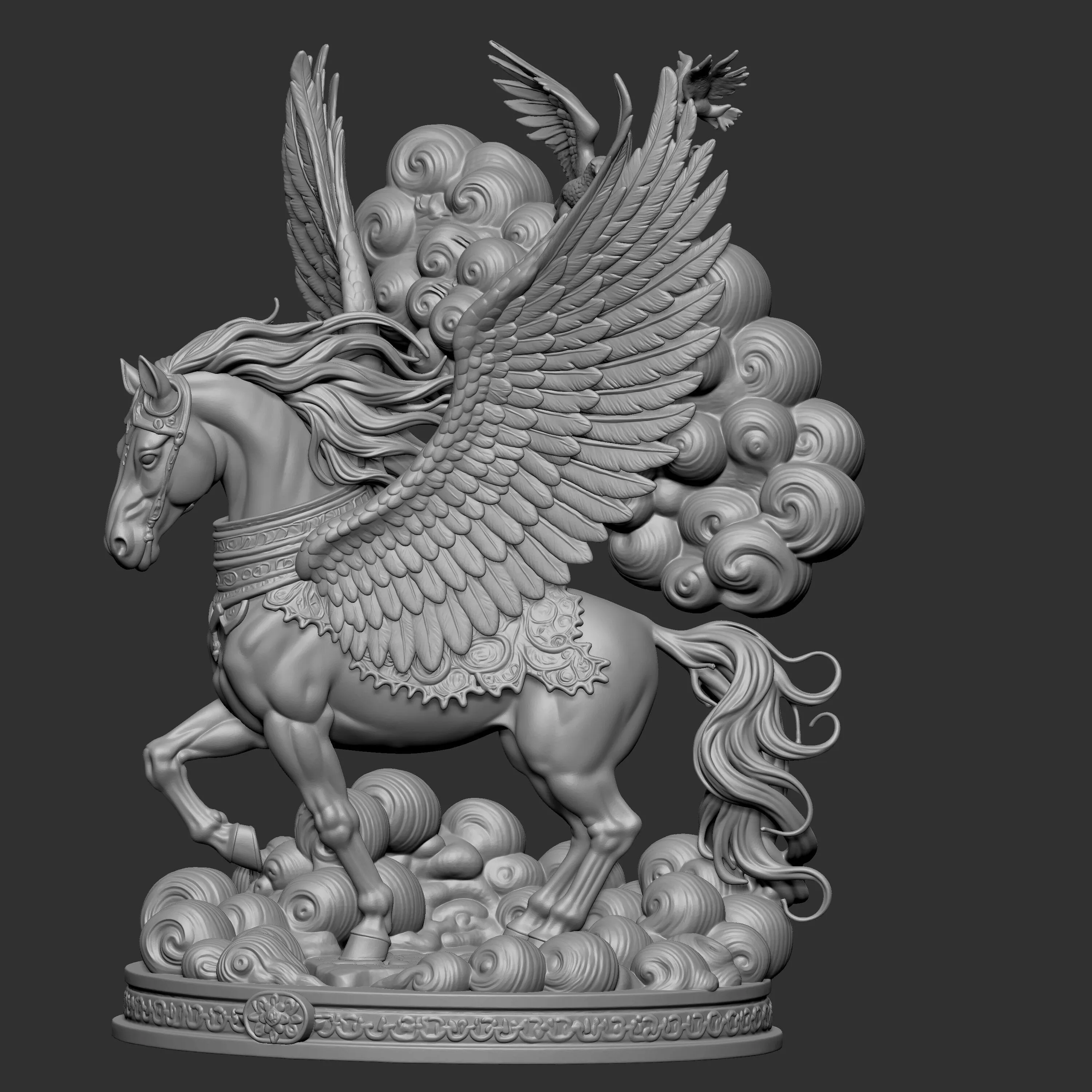 3D digital sculpture of Pegasus 3D print model