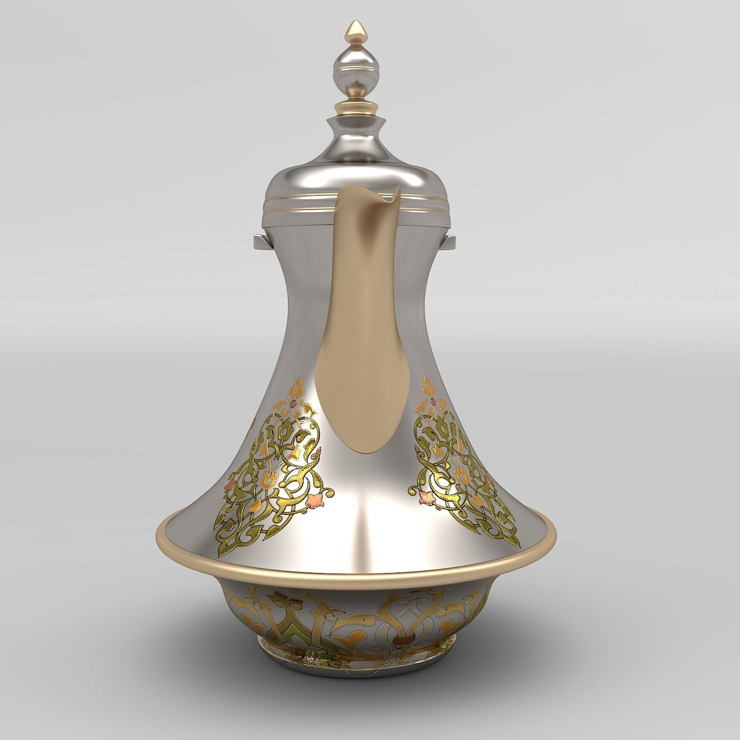 Arabic Pot-Dalah for Arabian Coffee Low-poly 3D model_2