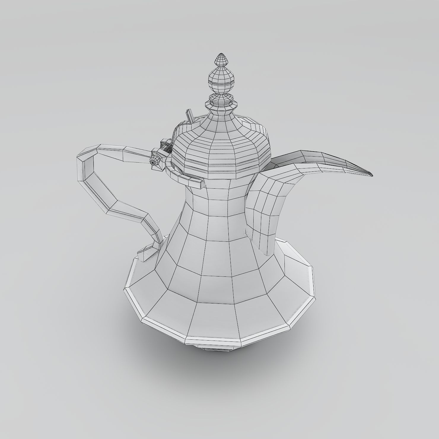 Arabic Pot-Dalah for Arabian Coffee Low-poly 3D model_8