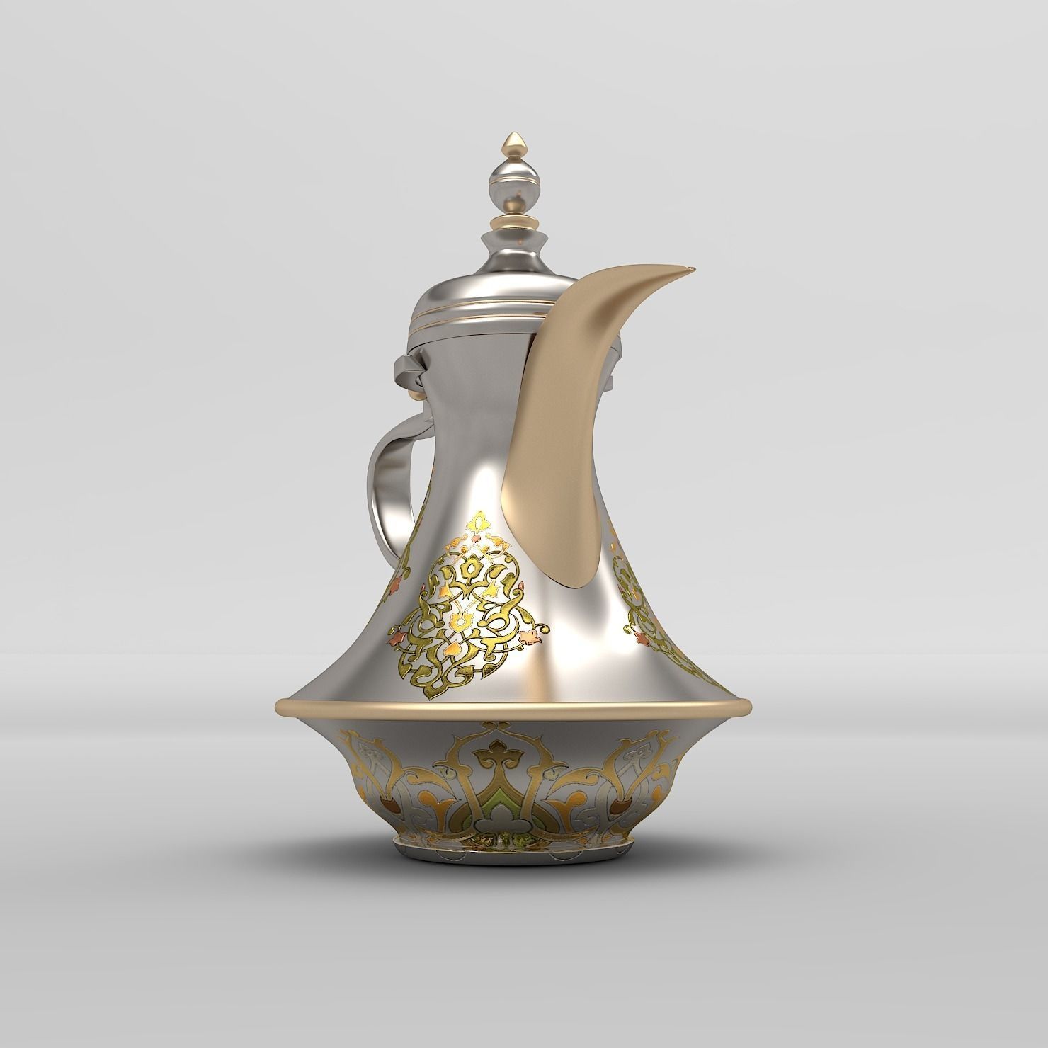 Arabic Pot-Dalah for Arabian Coffee Low-poly 3D model_1