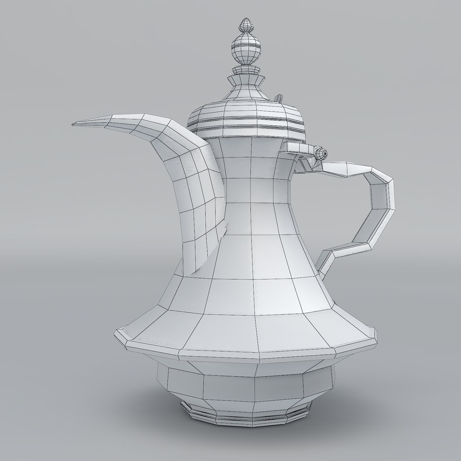 Arabic Pot-Dalah for Arabian Coffee Low-poly 3D model_7