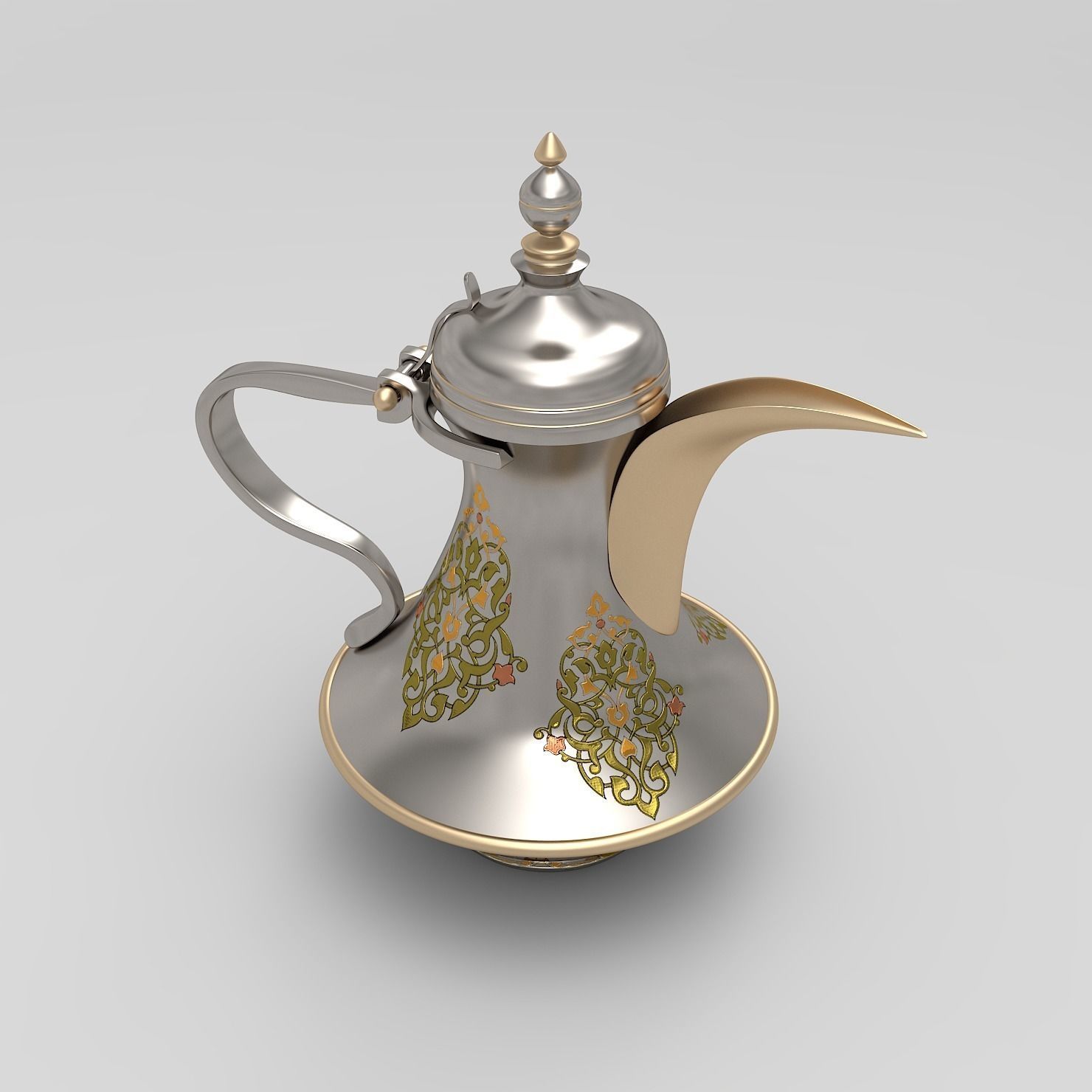 Arabic Pot-Dalah for Arabian Coffee Low-poly 3D model_10