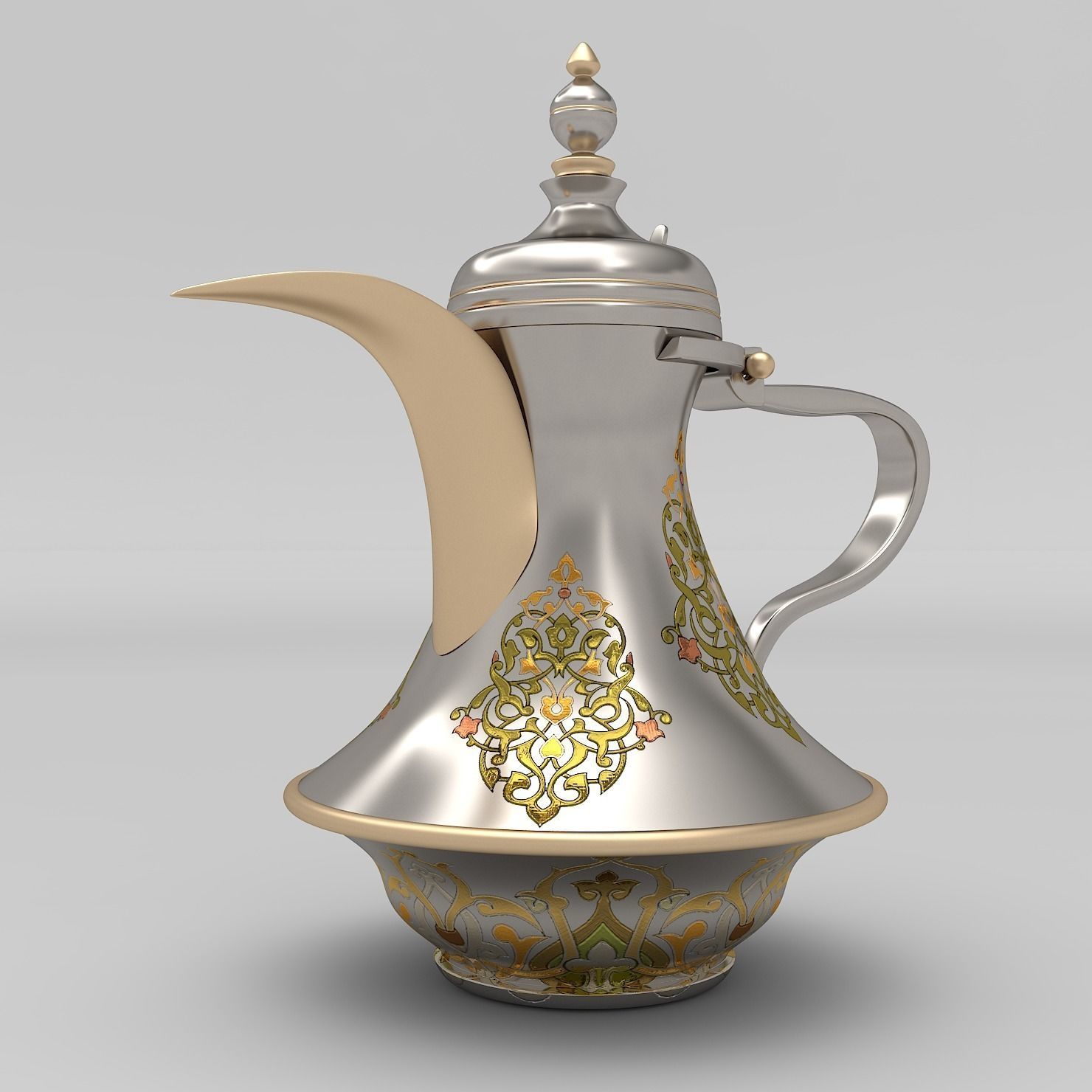 Arabic Pot-Dalah for Arabian Coffee Low-poly 3D model_3