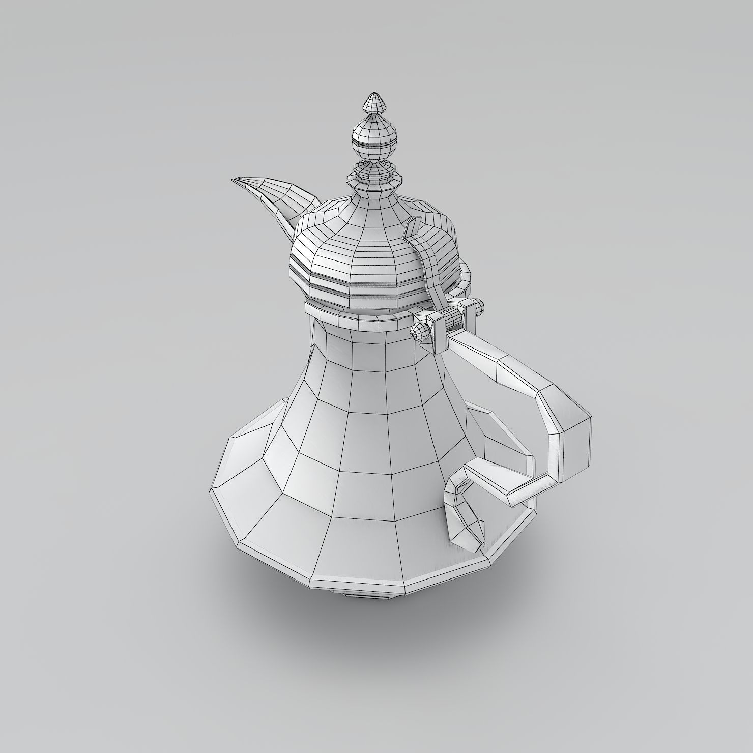 Arabic Pot-Dalah for Arabian Coffee Low-poly 3D model_11