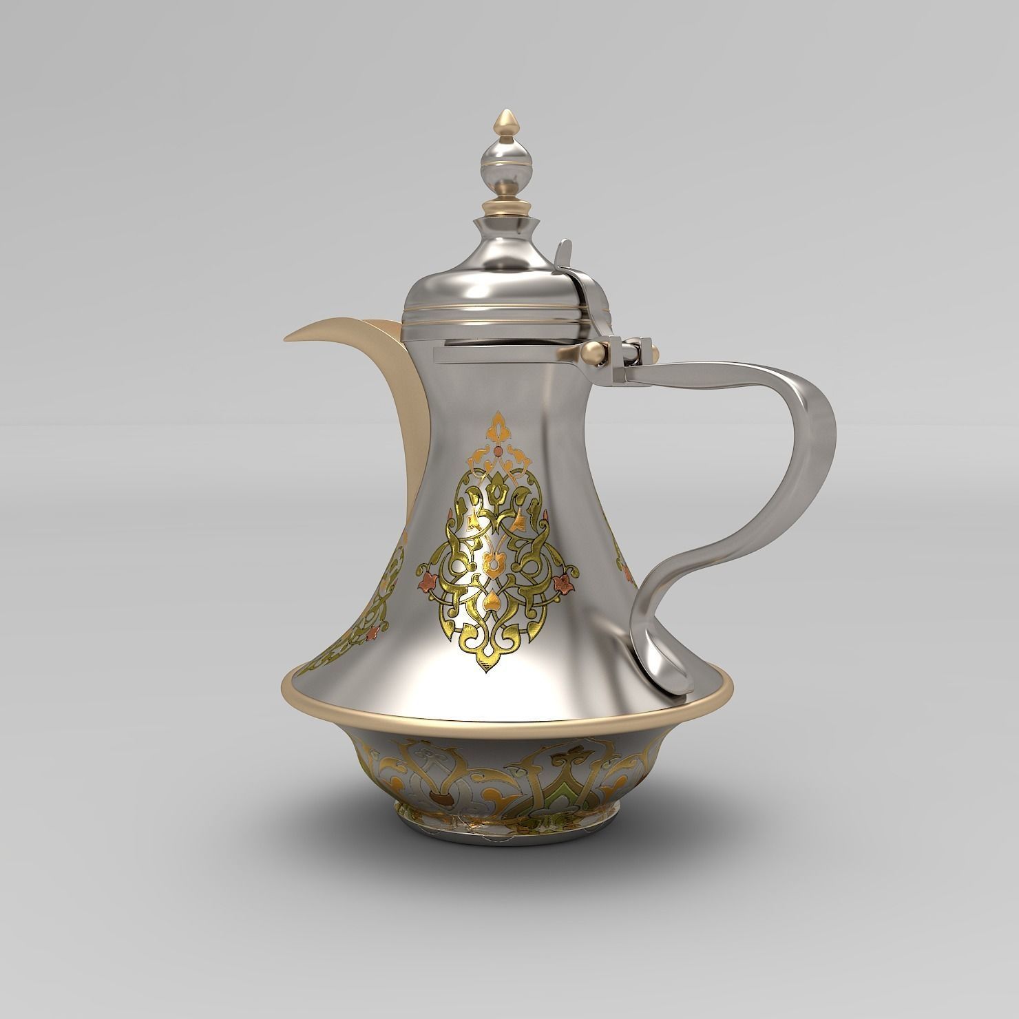 Arabic Pot-Dalah for Arabian Coffee Low-poly 3D model_5