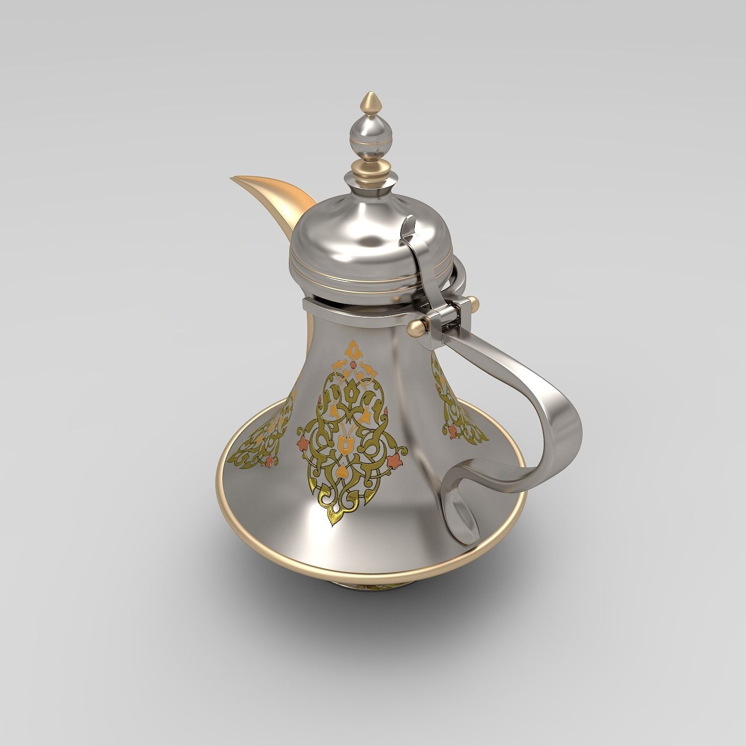 Arabic Pot-Dalah for Arabian Coffee Low-poly 3D model_4